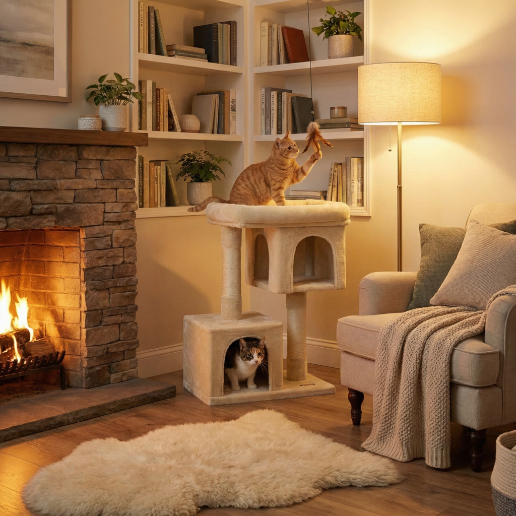arbre-a-chat-design-double-niche-salon-2