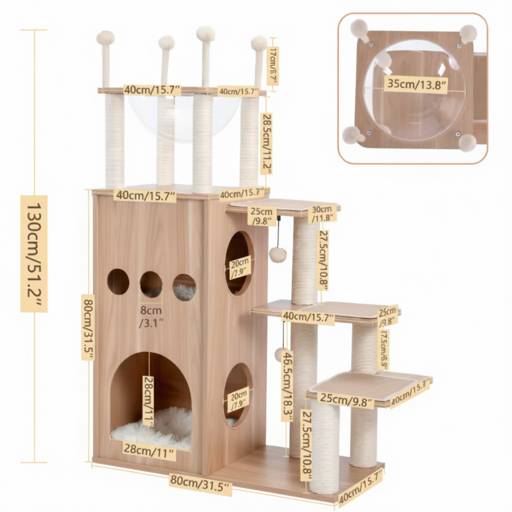 arbre-a-chat-en-bois-130cm-larbre-bibliotheque-avec-bulle-dimensions