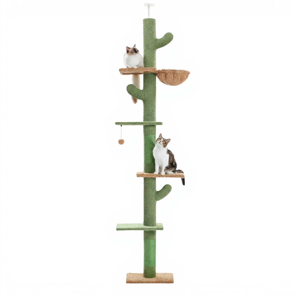 arbre-a-chat-maine-coon-cactus-255cm-sol-plafond-avec-corbeille