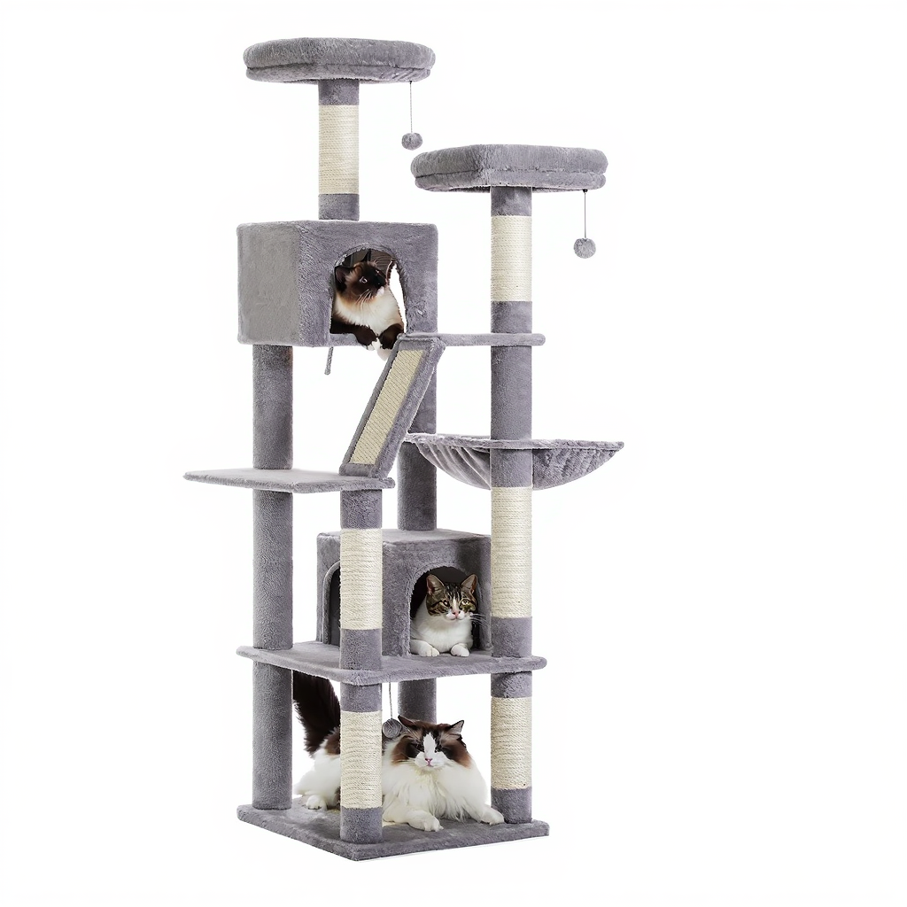 arbre-a-chat-maine-coon-design-180cm-le-refuge-duo-a-doubles-niches-gris