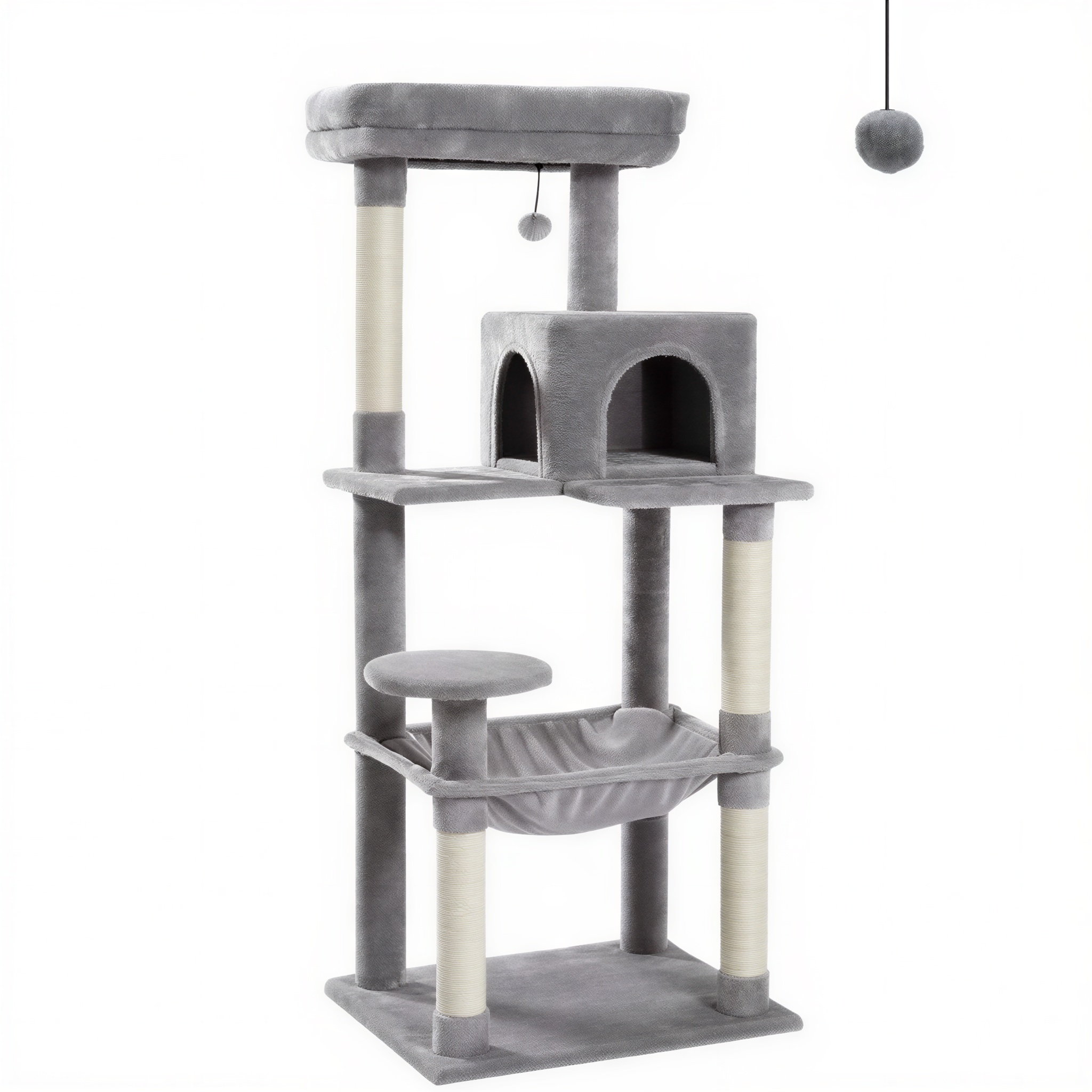 Arbre à Chat 143 cm pour Maine Coon - Griffoir Sisal et Niche