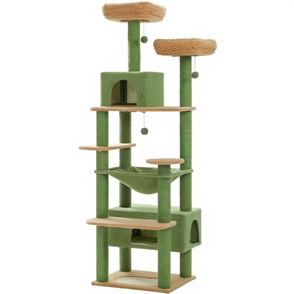 Arbre à Chat XXL 184 cm pour Maine Coon avec Hamac et Griffoir